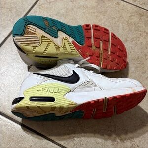 Nike Air Max Women's Shoes - White, pink and green.